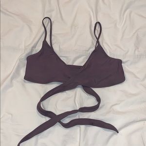 Small LSpace Chloe Wrap top Pebble